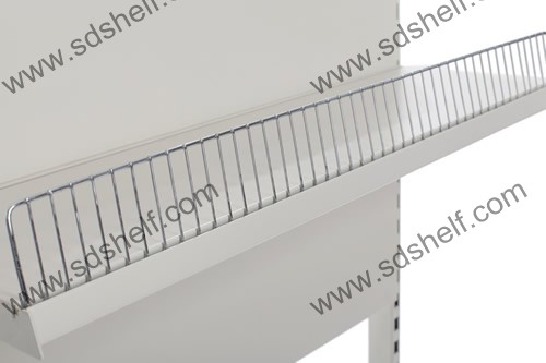 shelf guard rail, shelf fence, shelf front stopper